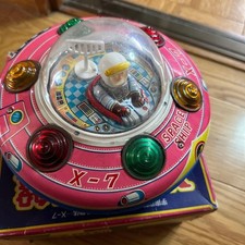 Masudaya Tin Toy X-7 Space Ship UFO W/BOX F/S FEDEX