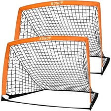 2 of 5 3 6x4 9x5 FT Portable Kids Soccer Goals Set, Foldable Soccer Practice ...