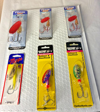 (LOT OF 6) Fishing Lures - Spinners - Salmon Trout -Vibrax, Panther Martin,Mepps