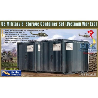 Gecko Models 35GM0112 US Military 8' Storage Container Set (Vietnam War)