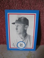 1976 SHAKEY'S PIZZA BASEBALL'S HALL OF FAME SAM RICE WASHINGTON SENTORS NO. 93