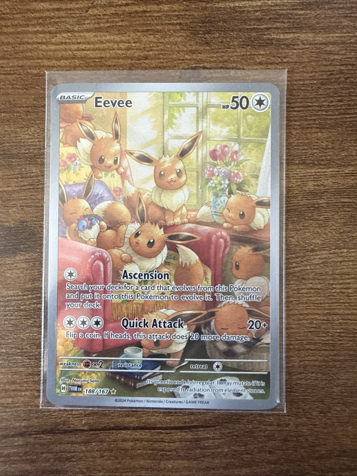 Pokemon Twilight Masquerade Eevee 188/167 Illustration Rare Full Art Alt Art NM