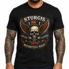 Sturgis 2026 86th Anniversary Black Hills SD Motorcycle Skull T Shirt No Harley