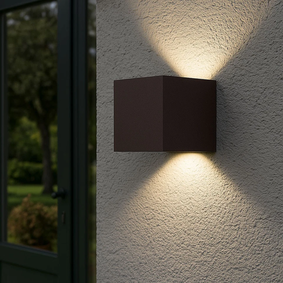 Wandlampe Außenleuchte Wandleuchte Gartenlampe rost Lichteffekt Up Down LED  - Bild 4 von 4