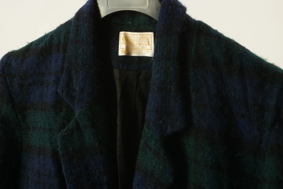 Vintage 1950s Pendleton Tweed Wool Plaid Unstructured Sport Coat 40S Blue Green - Image 4 of 4