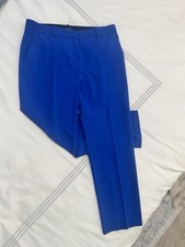 Theory Hartsdale Wool Blend Trouser Pants Women's Size 10 Vibrant Blue