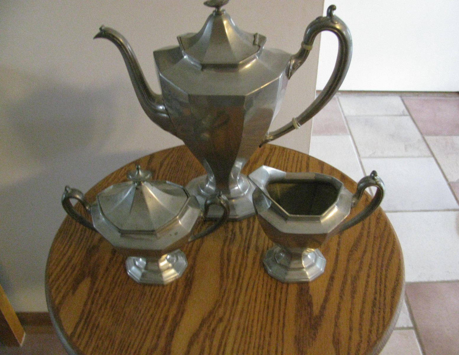 Vintage Reed & Barton Silverplate Tea Coffee Set Art Deco #3690 Creamer & Sugar