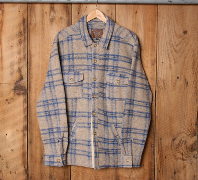 AGAVE DENIM CO. 'Bighorn' Plaid Wool Blend Button-Up Shirt Jac Tag XL | Fit L