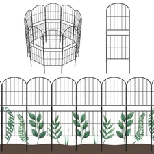 OUSHENG Decorative Garden Fence Fencing 10 Pack, 36in (H) x 10.8ft (L) Rustpr...