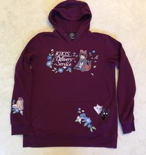 2023 BoxLunch Studio Ghibli Kiki's Delivery Service Floral Hoodie Plum Adult S