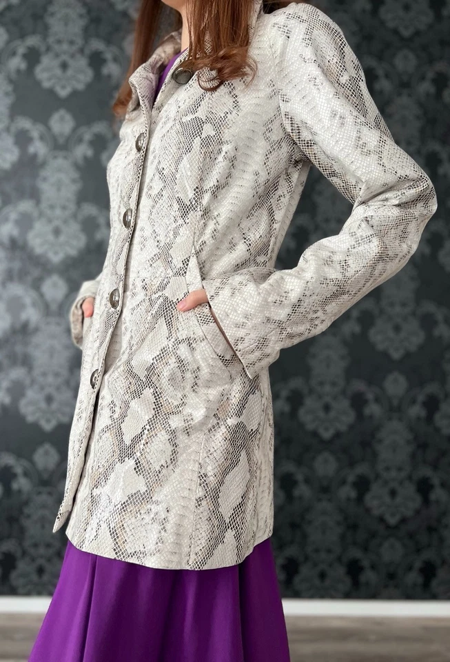 Franco Di Marco Leder Jacke Python Damen Denver 100% Echtes Leder Gr. 42 - Bild 2 von 4