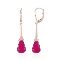 Ohrringe Aus Rotem Chalcedon Mit RoséVergoldetem Silber