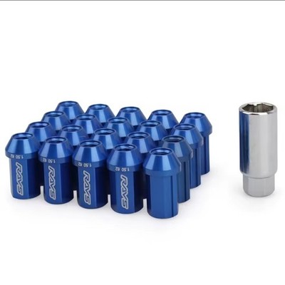 RAYS LUG NUTS BLUE DURA STRAIGHT L42 42MM WHEEL WHEELS LOCK M12x1.25 12x1.25