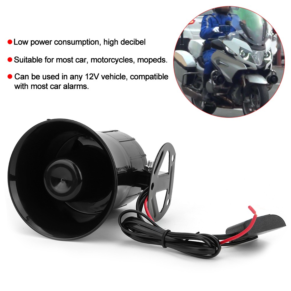 °12V 30W Car 3 Tones Loud Horn Speaker Motorcycle Megaphone Electronic Warning.