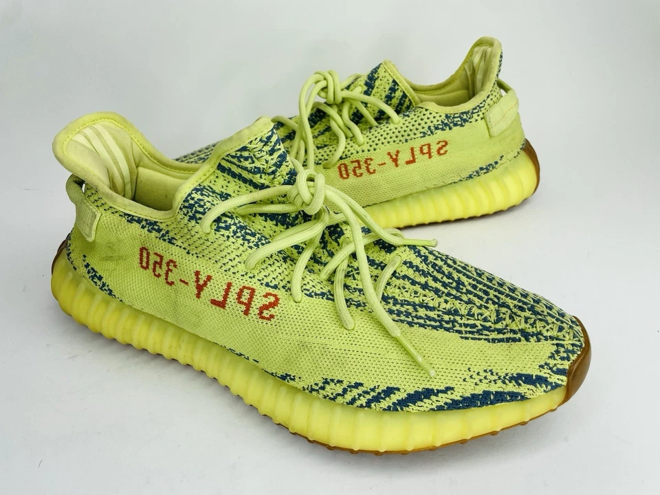 Size 13 - adidas Yeezy Boost 350 V2 Low Semi Frozen Yellow Blue Red B37572 - Image 2 of 4