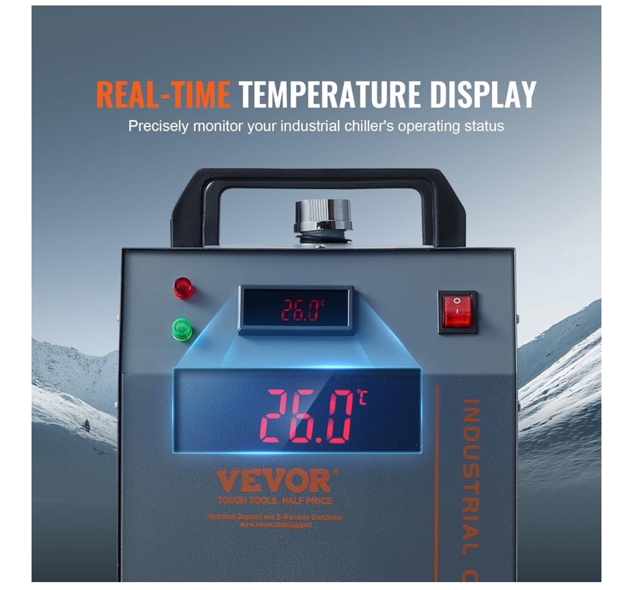 Industrial Water Chiller, CW-3000(PRO), 150W Air-Cooled Industrial Water Cooler