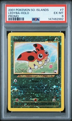 2001 POKEMON SOUTHERN ISLANDS PROMO #7 LEDYBA-HOLO PSA 6