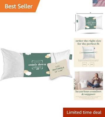 12x36 Throw Pillow Insert, Down & Feather Fill, 100% Cotton Cover,     Soft L...