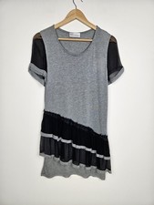 Red Valentino - Grey T-Shirt Dress w/Silk Trim - XL