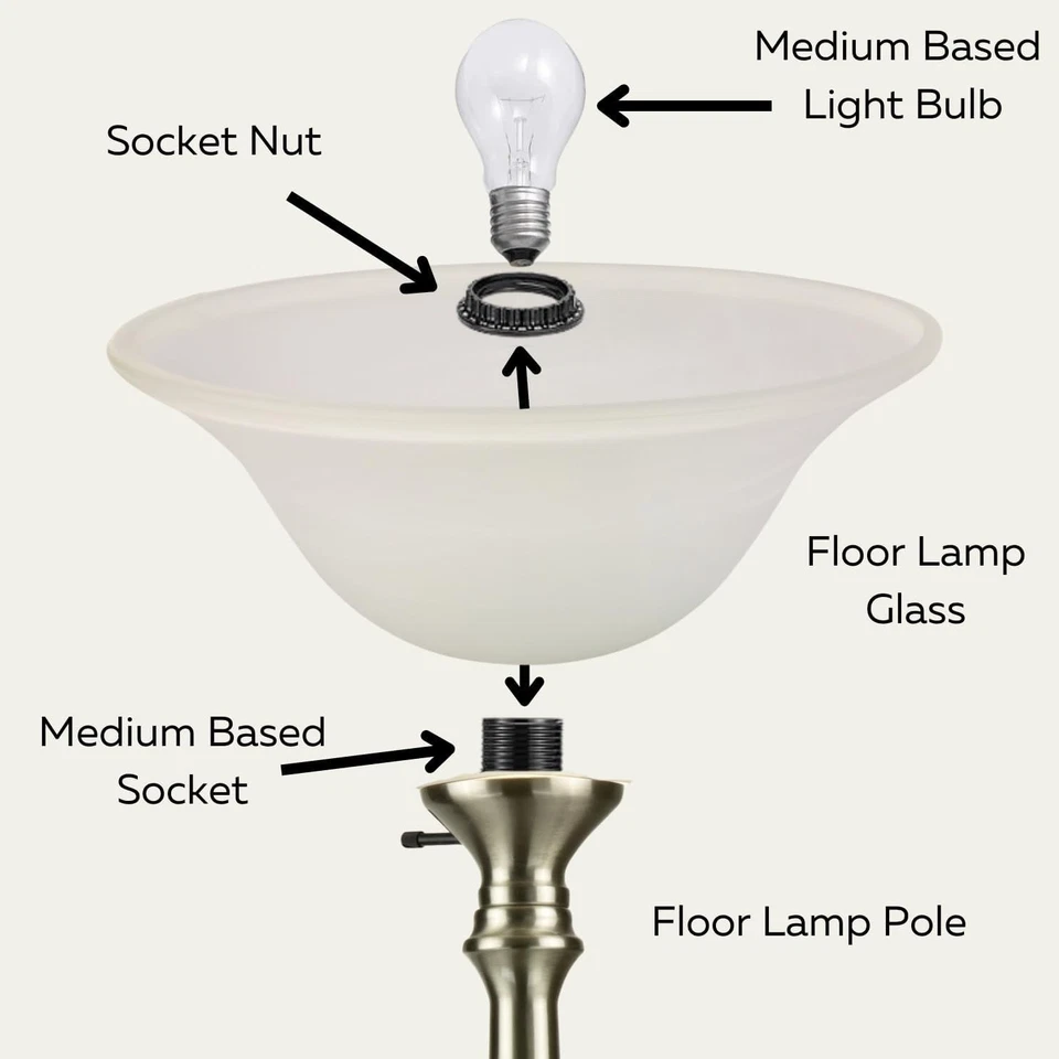 Moderna pantalla de lámpara antorcha de vidrio blanco - 4,75" de altura Foto 4 de 4