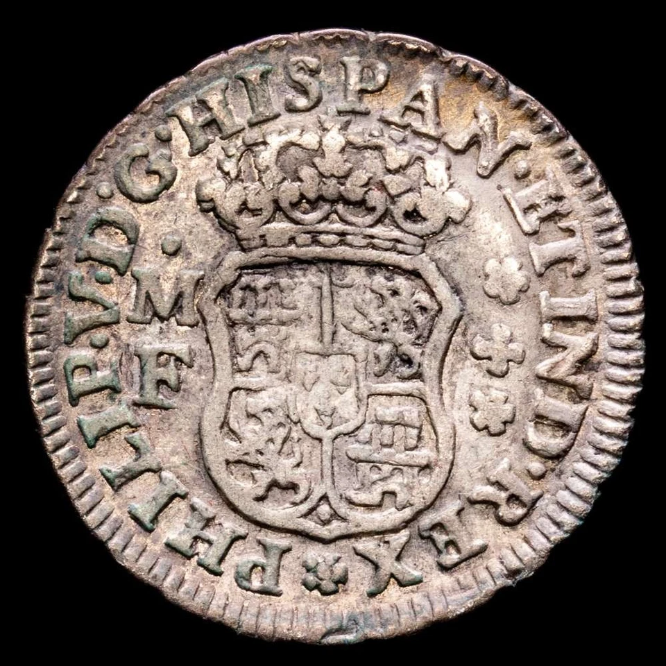 Felipe V 1/2 реальный (1,63 грамма) 1735/4 Мексика MF CAL-253 MBC + - Изображение 3 из 3