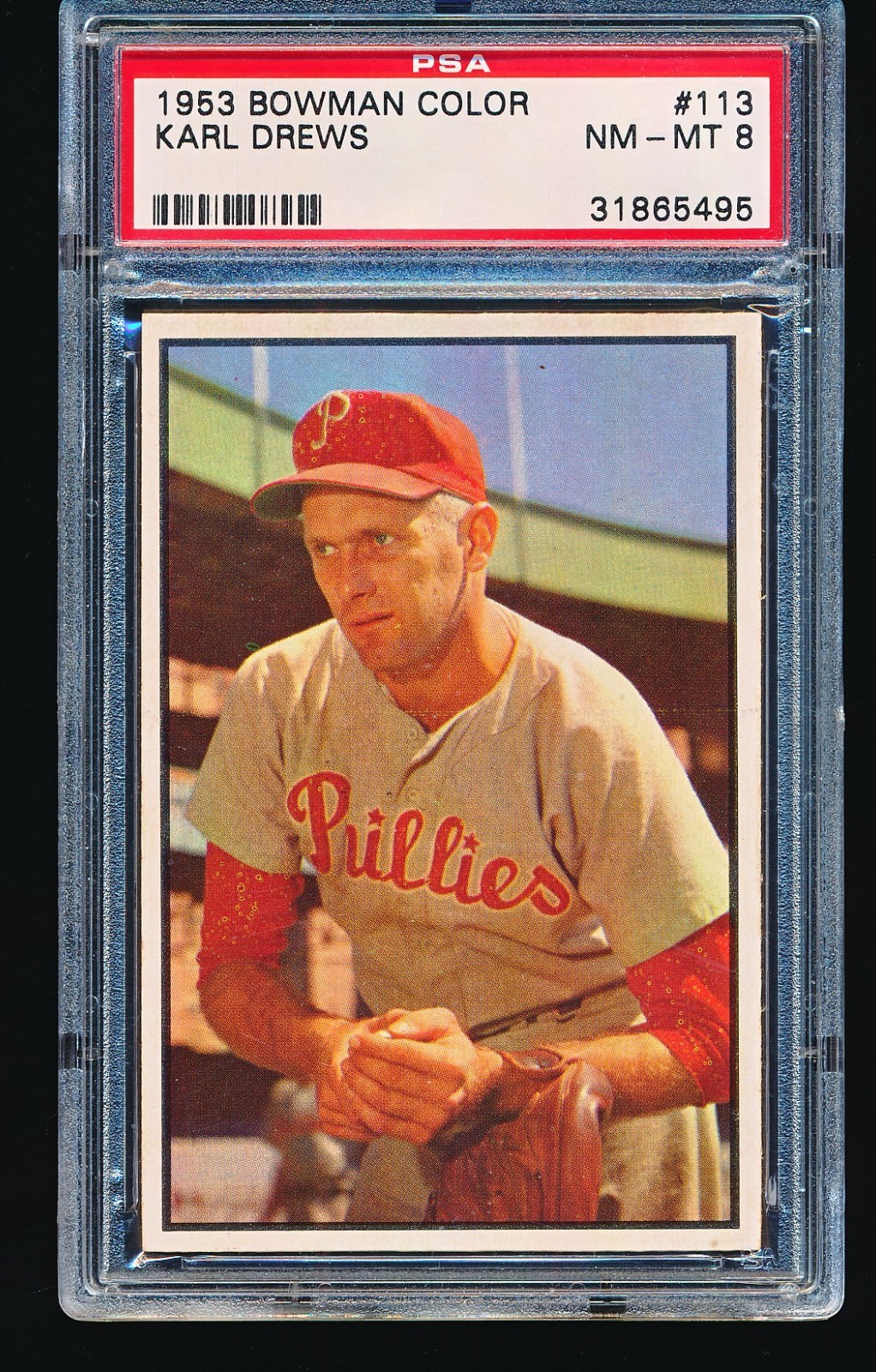 1953 Bowman Color KARL DREWS #113 PSA 8