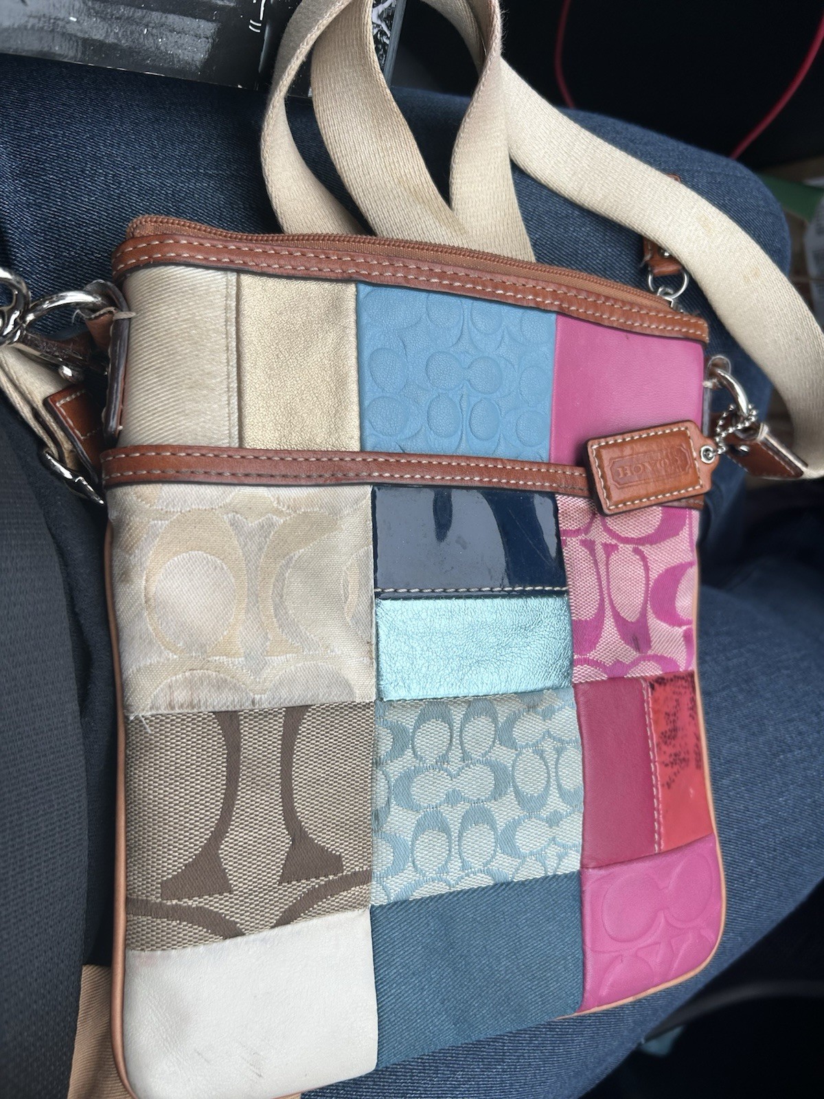 Coach Multicolor Patchwork Zip Close Crossbody Sh… - image 3