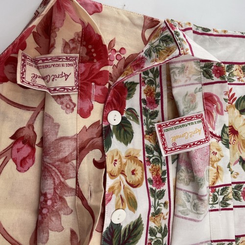 April Cornell Pillow Covers x2 Florals 15" Sq Reversible Button Cottage Core - Picture 8 of 10