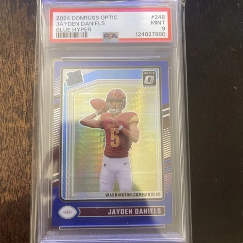2024 Optic Jayden Daniels Blue Hyper PSA 9