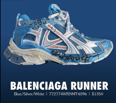 🔥RARE $1350 Balenciaga Marathon Runner Blue size EU 47, UK 13, US