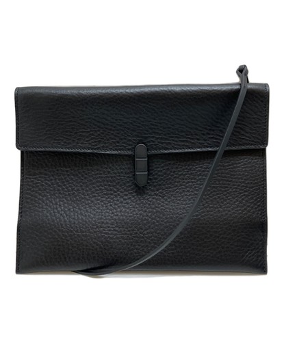 TOMOE Crossbody Bag Leather Black UTILITYTB R1 Authentic From Japan