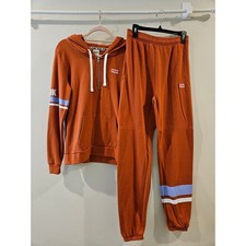 Victoria's Secret PINK Quarter Zip Hoodie and Joggers Set Burnt Orange M  XS