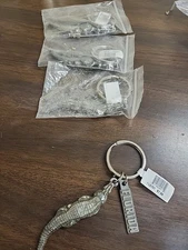 Florida Alligator Key Chain Keepsake Pewter Color Metal Silver 
