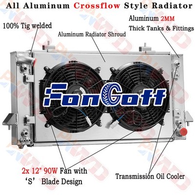 4Row Radiator Shroud Fan For 87-98 Land Rover Range Rover/Discovery I/II Sport
