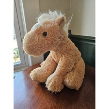 Aurora World Fluffy Tan Horse Plush Stuffed Animal Pony White Mane Tail