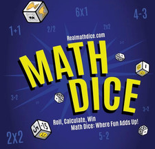 REAL MATH DICE Fun Game Teach Skills Kids family roll calculate win numbers