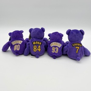 1998 Vikings Plush Bear Lot 4 Moss Carter Randle Cunningham Limited Treasures