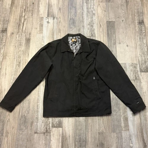 Volcom Stone Jacket Men’s Large Black Y2K With Funky Lining Full-Zip Coat - product listing photo