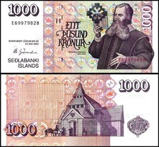 Iceland 1000 Kronur, L. 2001 (2004-2009), P-59a.6, UNC