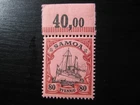 SAMOA GERMAN COLONY Mi. #15 mint MNH Kaiser Yacht stamp upper selvage!