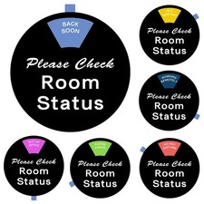 Office Door Sign: Do Not Disturb, Come In, Out, In Meeting - Privacy Slider