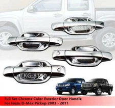 Chrome Full Set Outer Outside Door Handle For Isuzu Dmax Pickup 2003 - 2011