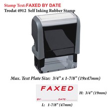 Faxed By Date - Trodat 4912 Self Inking Rubber Stamp