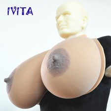 12000g/pair Big Areola Full Silicone Breast Forms Drag-Queen TG Fake Boobs 19XL