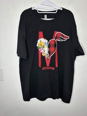 FIFTH LOOP Motivation Graphic Patch Men s Black T-Shirt Size 3XL