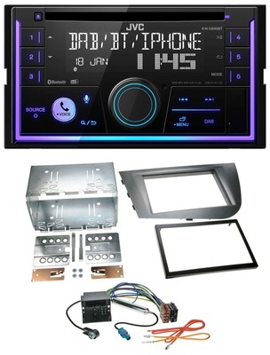JVC MP3 USB 2DIN DAB Bluetooth CD Car Stereo for Seat Leon 2005-2009 Silver