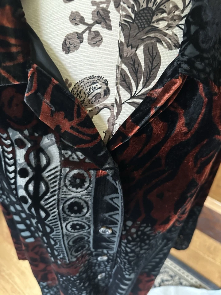 Top túnica Coldwater Creek grande de terciopelo Burnout Foto 2 de 4