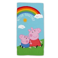 Peppa Pig Cotton Beach Towel Terry Bath Towel with Premium Print, 70x140 cm