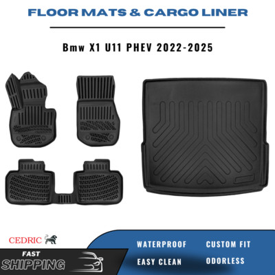 Car Floor Mats & Trunk Cargo Liner for Bmw X1 U11 PHEV 2022-2025 3D TPE FULL Set