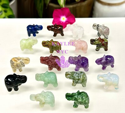 Wholesale Lot 18 PCs 1   Mix Crystal Elephant Healing Energy